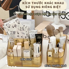 Khay Đựng Mỹ Phẩm 4 Ngăn Đựng Đồ Trang Điểm Để Bàn Trong Suốt Nhựa Mica Giỏ Trong Suốt Chia Ngăn Đựng Đồ Skincare A0542