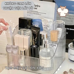 Khay Đựng Mỹ Phẩm 4 Ngăn Đựng Đồ Trang Điểm Để Bàn Trong Suốt Nhựa Mica Giỏ Trong Suốt Chia Ngăn Đựng Đồ Skincare A0542