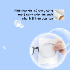 Hộp 100 Khăn Lau Kính Nano Chống Bám hơi nước Lau Kính Mắt, Vệ Sinh Camera Màn hình A2313