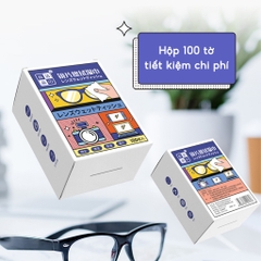 Hộp 100 Khăn Lau Kính Nano Chống Bám hơi nước Lau Kính Mắt, Vệ Sinh Camera Màn hình A2313