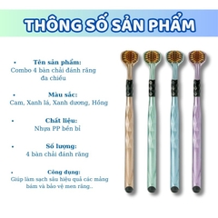 Hộp 4 Bàn Chải Đánh Răng 3 Chiều Chải 3 Mặt, Bàn Chải Lông Mềm Đánh Bay Mọi Mảng Bám A5061