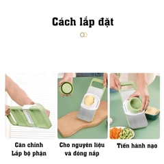 Bộ Nạo Rau Củ Quả 5 Lưỡi Dao Cao Cấp inox 304 Không Gỉ Bào Rau Củ Quả, Thái Lát, Bào Sợi A4861