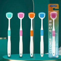 Dụng Cụ Vệ Sinh Răng Miệng Cạo Lưỡi Silicon Mềm, Đầu Bàn Chải 2 Mặt Làm Sạch Lưỡi A4841