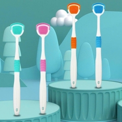 Dụng Cụ Vệ Sinh Răng Miệng Cạo Lưỡi Silicon Mềm, Đầu Bàn Chải 2 Mặt Làm Sạch Lưỡi A4841