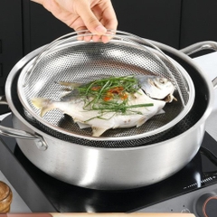 Khay Hấp Đồ Ăn Bằng Thép Không Gỉ, Xửng Hấp Gia Đình Rau Củ Nhà Bếp A4863