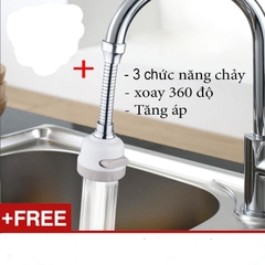 Đầu Vòi Tăng Áp 3 Chế Độ Xoay 360 độ Nối Dài Lắp Bồn Rửa Chén Tiện Lợi A4933