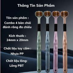 Hộp 4 Bàn Chải Đánh Răng 3 Chiều Chải 3 Mặt, Bàn Chải Lông Mềm Đánh Bay Mọi Mảng Bám A5061