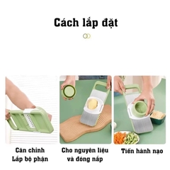 Bộ Nạo Rau Củ Quả 5 Lưỡi Dao Cao Cấp inox 304 Không Gỉ Bào Rau Củ Quả, Thái Lát, Bào Sợi A4861