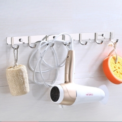Thanh 6 Móc Kim Loại vít Tường Chắc Chắn Móc Treo Quần Áo Treo Khăn Nhà Tắm A4713