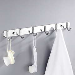 Thanh 6 Móc Kim Loại vít Tường Chắc Chắn Móc Treo Quần Áo Treo Khăn Nhà Tắm A4713