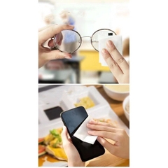 Hộp 100 Khăn Lau Kính Nano Chống Bám hơi nước Lau Kính Mắt, Vệ Sinh Camera Màn hình A2313