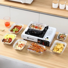 Sét 10 Khuôn Bạc Nướng Hình Chữ Nhật Khay Giấy Bạc Đựng Thực Phẩm Lót Nồi Chiên Tiện Lợi A2243