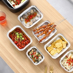 Sét 10 Khuôn Bạc Nướng Hình Chữ Nhật Khay Giấy Bạc Đựng Thực Phẩm Lót Nồi Chiên Tiện Lợi A2243