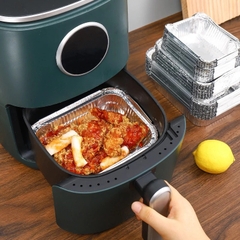 Sét 10 Khuôn Bạc Nướng Hình Chữ Nhật Khay Giấy Bạc Đựng Thực Phẩm Lót Nồi Chiên Tiện Lợi A2243