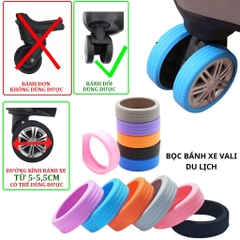 Bộ 4 Vỏ Bánh Xe Vali Hành Lý Silicon bảo vệ bánh xe giảm tiếng ồn Chống mòn bánh xe A1412