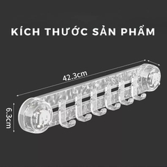 Móc Treo Đồ "Vặn" Hút Chân Không 5 Móc Trong Suốt nhựa PP A1643