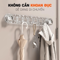 Móc Treo Đồ "Vặn" Hút Chân Không 5 Móc Trong Suốt nhựa PP A1643