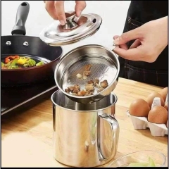 Ca Lọc dầu ăn Inox 304 Siêu Bền Có Lưới Lọc Cặn Dư Thừa A3862