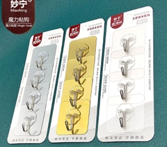 Vỉ 3 Móc Dán Tường Cao Cấp Siêu Dính Chịu Lực Tốt Treo Tường Chắc Chắn 6x6 cm A2534
