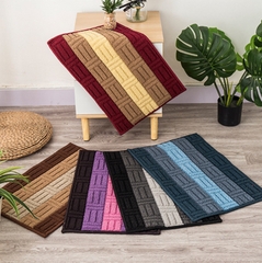 Thảm Lau Chân Kẻ Sọc Siêu Thấm Nước Chống Trượt 40x60CM A1771