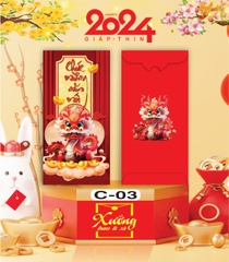 Bịch 10 Bao Lì Xì Tết Chúc Mừng Năm Mới Giáp Thìn 2024 A0331