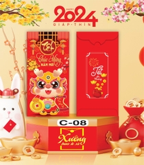 Bịch 10 Bao Lì Xì Tết Chúc Mừng Năm Mới Giáp Thìn 2024 A0331