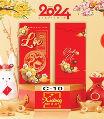 Bịch 10 Bao Lì Xì Tết Chúc Mừng Năm Mới Giáp Thìn 2024 A0331
