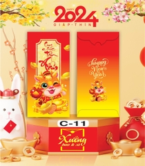 Bịch 10 Bao Lì Xì Tết Chúc Mừng Năm Mới Giáp Thìn 2024 A0331