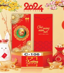 Bịch 6 Bao Lì Xì Tết Chúc Mừng Năm Mới Giáp Thìn 2024 A452