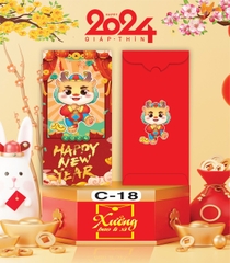Bịch 10 Bao Lì Xì Tết Chúc Mừng Năm Mới Giáp Thìn 2024 A0331