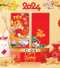 Bịch 10 Bao Lì Xì Tết Chúc Mừng Năm Mới Giáp Thìn 2024 A0331