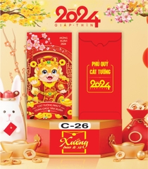 Bịch 10 Bao Lì Xì Tết Chúc Mừng Năm Mới Giáp Thìn 2024 A0331