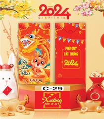 Bịch 10 Bao Lì Xì Tết Chúc Mừng Năm Mới Giáp Thìn 2024 A0331