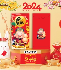 Bịch 10 Bao Lì Xì Tết Chúc Mừng Năm Mới Giáp Thìn 2024 A0331