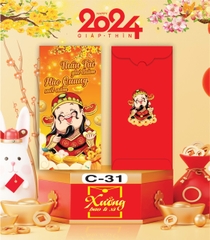 Bịch 10 Bao Lì Xì Tết Chúc Mừng Năm Mới Giáp Thìn 2024 A0331