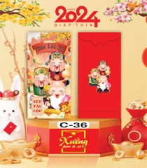 Bịch 10 Bao Lì Xì Tết Chúc Mừng Năm Mới Giáp Thìn 2024 A0331