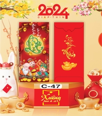 Bịch 10 Bao Lì Xì Tết Chúc Mừng Năm Mới Giáp Thìn 2024 A0331