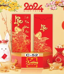 Bịch 10 Bao Lì Xì Tết Chúc Mừng Năm Mới Giáp Thìn 2024 A0331