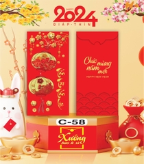 Bịch 10 Bao Lì Xì Tết Chúc Mừng Năm Mới Giáp Thìn 2024 A0331