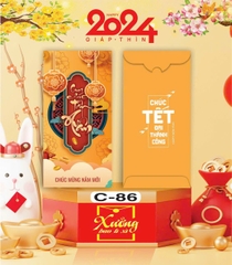 Bịch 10 Bao Lì Xì Tết Chúc Mừng Năm Mới Giáp Thìn 2024 A0331