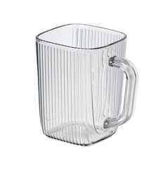 Cốc Nhựa Uống Nước Việt Nhật Dáng Vuông Sọc Tăm Trong Suổt 360ml A1532