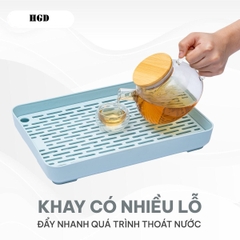 Khay Úp Ly Cốc Hình Chữ Nhật Đựng Bình Trà Nhựa Việt Nhật Cao Cấp (5682) A2161
