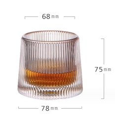 [Hộp 6] Bộ 6 Ly Thủy Tinh Kẻ Sọc Đế Xoay 360 Độ chịu nhiệt 160ml A4613