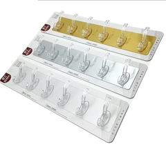 Thanh 6 Móc Nhựa Dán Tường Siêu Dính A5731 ( Hàng Siêu Thị )
