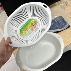 Bộ Chậu Rổ Có Nắp Việt Nhật Rửa Rau Củ Đựng Trái Cây Cao Cấp (3272) A2843