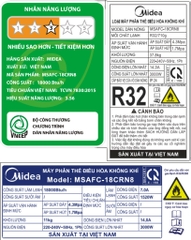 Điều hòa Midea 1 chiều 18000 btu MSAFC-18CRN8 chính hãng giá rẻ
