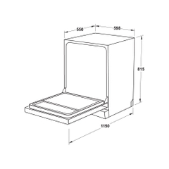 Máy rửa bát âm tủ Hafele 13 bộ HDW-FI60AB (538.21.330)