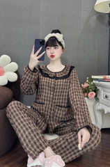 Đồ bộ tay dài lụa đũi nhung