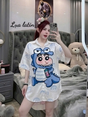 12 mẫu Đầm sơ mi lụa latin