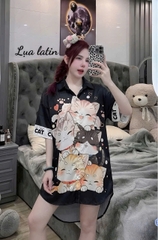 12 mẫu Đầm sơ mi lụa latin